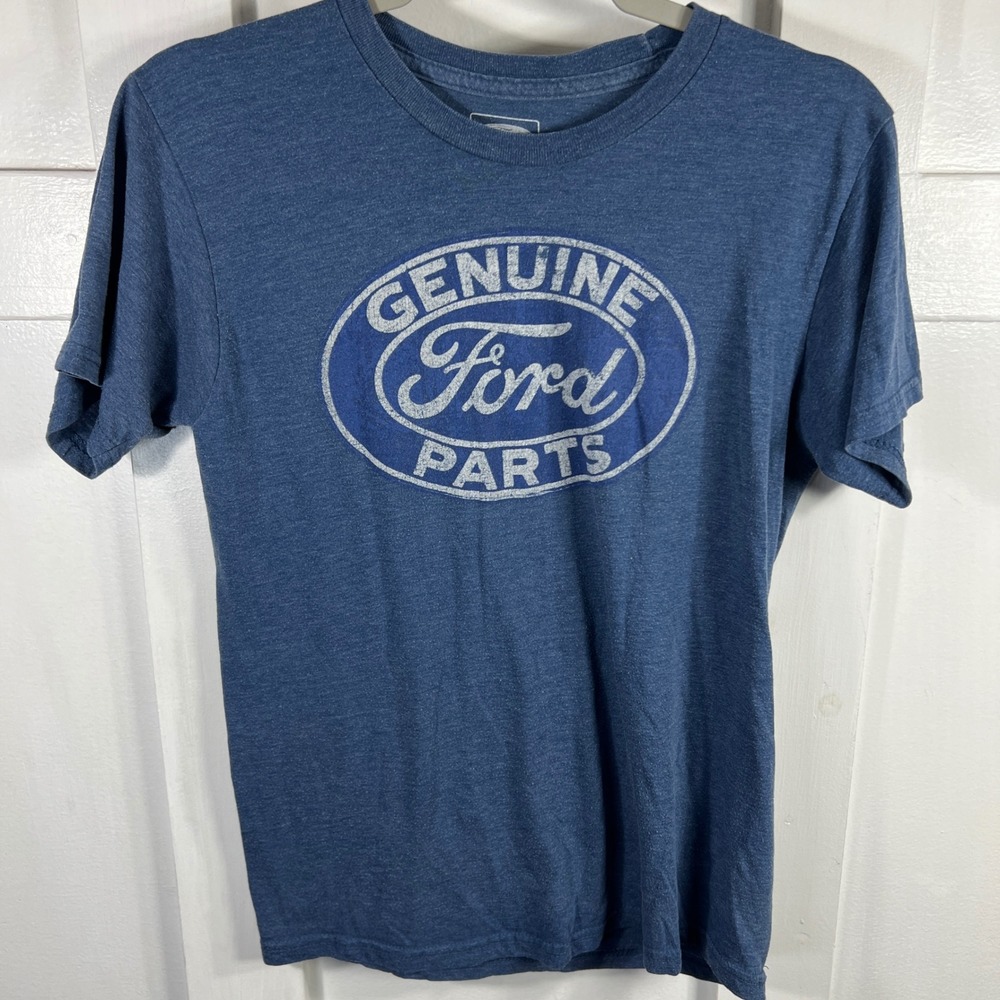 Ford Genuine Parts Graphic T-Shirt Blue Heathered Short Sleeve Small 1763